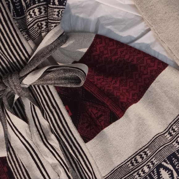 Bellino Clothing Striped Cardigan - Cream and Burgundy - Picture 2 of 7